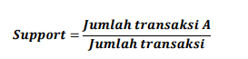Rumus support metode association rule