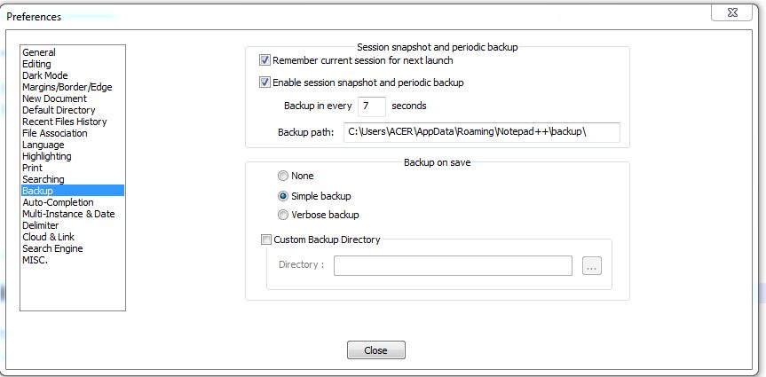 Mengatasi File Ekstensi .BAK